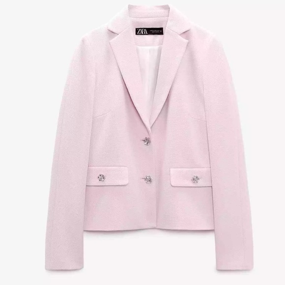 Zara Jewel Button Blazer in Lilac Pink size small - Picture 1 of 6